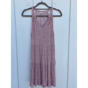 Millibon Abstract Floral Dress, Pleated, Sleeveless, Size S